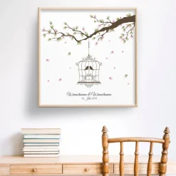 Hochzeitsgästebuch|MADYES Alternatives Gästebuch zur Hochzeit auf Leinwand 50x50 cm – Personalisiert mit Fingerabdrücken & Namen – Besondere Hochz