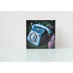 Gastgeschenke|BildArt altes Telefon mit Wählscheibe, Lost Place, marode, verlassenes Haus, Villa, Foto auf Holz, im Quadrat, 10 x 10 cm