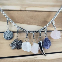 Anhänger für Charivari aus Edelstahl und Stein, Trachtenschmuck Trachtenschmuck