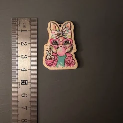 Anhänger Hasenmädchen, UV-Druck I Holz, Ostern Osterdeko