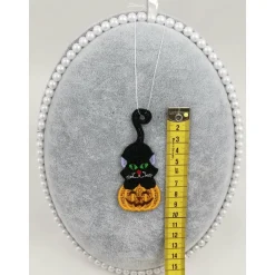 Deko Halloween|Nährebell Anhänger Katze Kürbis