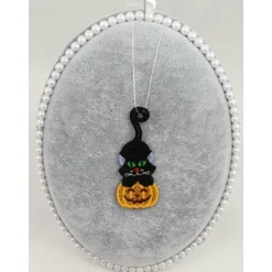 Deko Halloween|Nährebell Anhänger Katze Kürbis
