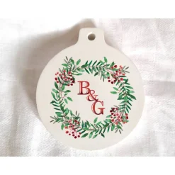 Dekoration|Das Moment Anhänger rund personalisierbar Design Christmas Wreath
