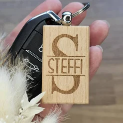 Discount Anhänger Schlüssel Holz Schlüsselanhänger Gastgeschenk runder Geburtstag personalisiert Monogramm Gastgeschenke