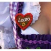 New Anstecker mit Spruch Braut -  Namensschild Herz personalisiert Button Brosche Accessoires