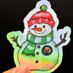 Sticker & Aufkleber|Sabrina Wohlfeil Artist Antifa Schneemann Vinylsticker – holografischer Weihnachtsaufkleber | handgemacht | Haltung zeigen