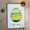 Sale Aquarell-Osterkarte "Grünes Ei", handgemalt (kein Druck!) Osterkarten