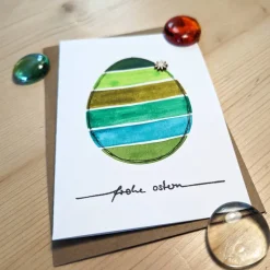 Sale Aquarell-Osterkarte "Grünes Ei", handgemalt (kein Druck!) Osterkarten