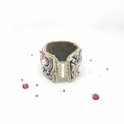 Best Armband handgestickt mit Kristallen und Glasperlen - Hochzeits-Schmuck Brautschmuck