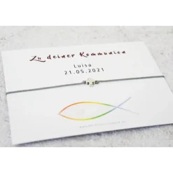 Sale Armband Kommunion personalisierter Karte Geschenk zur Kommunion Mädchen Junge Schmuck