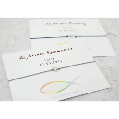 Sale Armband Kommunion personalisierter Karte Geschenk zur Kommunion Mädchen Junge Schmuck