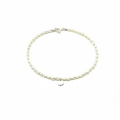New Armband mini Perlen mit mini Herz aus 925 Sterling Silber Brautschmuck