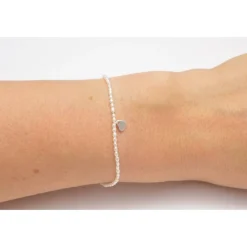 New Armband mini Perlen mit mini Herz aus 925 Sterling Silber Brautschmuck