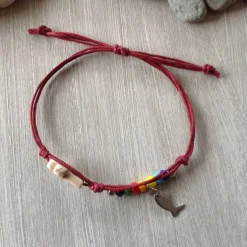 Geschenke|einfachpetra Armband mit bunte Rocailles, Kreuz und Fisch