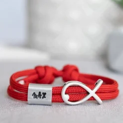 Hot Armband personalisiert mit Gravur handgestempelt zur Taufe, Kommunion, Geburtstag, Schulanfang, Konfirmation, ichthys, Kreuz Schmuck
