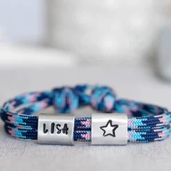 Best Armband personalisiert mit Gravur handgestempelt, Kommunion, Konfirmation, Firmung, Glücksbringer, Andenken Schmuck