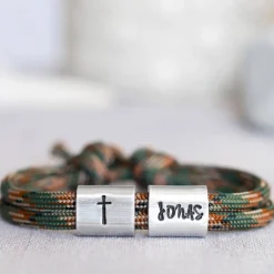 Discount Armband personalisiert mit Gravur handgestempelt zur Taufe, Kommunion, Geburtstag, Schulanfang, Konfirmation, ichthys, Kreuz Schmuck