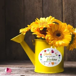 Danksagungskarten|meinAufkleberladen Aufkleber oval - Kindergarten Abschied | Danke, dass du mir beim Wachsen geholfen hast - Blumen - Marienkäfer - Vogel