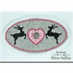 Accessoires|Blinni-Fashion Aufnäher Tracht - Hirsch Medaillon - Applikation gestickt zum Oktoberfest, XXL Farbwahl