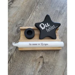 Sale Aufrichtiges Beileid * GeschenkSet * Für immer im * Ster * Holzverpackung * Kerzenhalter * Kerze Mutmacher