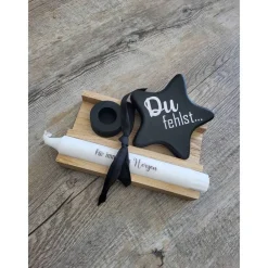 Sale Aufrichtiges Beileid * GeschenkSet * Für immer im * Ster * Holzverpackung * Kerzenhalter * Kerze Mutmacher