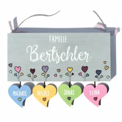 ausgefallenes Hochzeitsgeschenk für das Brautpaar, Türschild Familie personalisiert mit Namen, Geschenk zur Hochzeit, individuell, besonders, einzigartig, wetterfest, einmalig Hochzeitsgeschenke