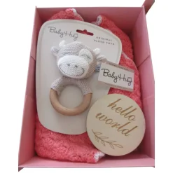 Geschenke|Momunder - Momente voller Wunder Baby Geschenkset zur Geburt - Babydecke, Greifling, rosa