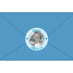 Einladungskarten|meinAufkleberladen Babyaufkleber zur Geburt | personaliserbar mit Babyfoto