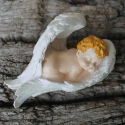 Gedenksteine|Lilly-ART_Bauchabdrücke Babyfigur, in Engelsflügel gehüllt, handbemalt