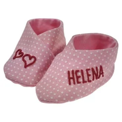 Sale Babyschuhe Punkte mit Namen rosa  personalisiertes Taufgeschenk Geschenk Geburt eines Mädchen Geschenke