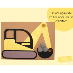 Clearance Bagger Einladungskarte Kindergeburtstag | Bagger basteln | Bagger Kindergeburtstag | Baustelle Kindergeburtstag | Gelber Kinder Einladungskarten