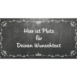 Discount Banner Event 100 x 50 cm - personalisierbar | Tafeloptik mit Ornamenten - Herzlich Willkommen oder Wunschtext Hochzeitsdeko