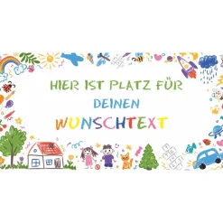 Clearance Banner Kinderevent 100 x 50 cm  | Kindergartenfest - bunte Kindermotive - Kinderzeichnung - Kindergartenabschluss Kinder Einschulung