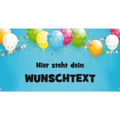Banner zur Einschulung - Kinderparty - Jubiläum 100 x 50 cm | Bunte Luftballons - blau Kinder Einschulung