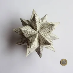 Weihnachtsdeko|upcyclingwelt Bascetta Stern Weihnachten Upcycling aus alten Büchern 14 cm