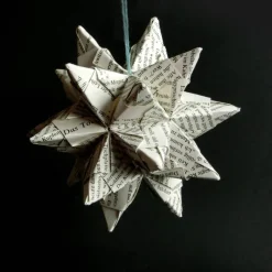 Weihnachtsdeko|upcyclingwelt Bascetta Stern Weihnachten Upcycling aus alten Büchern 14 cm