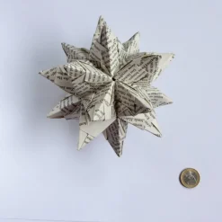 Weihnachtsdeko|upcyclingwelt Bascetta Stern Weihnachten Upcycling aus alten Büchern 14 cm