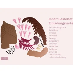 Einladungskarten|Always Amazing GbR Bastelbox Kindergeburtstag Pferd | Einladung Pferdegeburtstag | Einladung Kindergeburstag | Mitgebsel Pferd