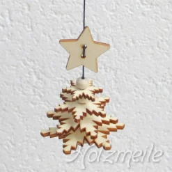 New Bastelset Flocken-Christbaum aus Holz Bastelzubehör