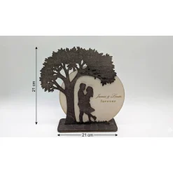 Best Baum der Liebe – Personalisiertes 3D Holz-Silhouette Display mit Gravur Valentinstagsgeschenke
