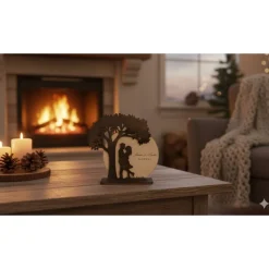 Best Baum der Liebe – Personalisiertes 3D Holz-Silhouette Display mit Gravur Valentinstagsgeschenke