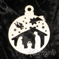 Baumschmuck|holzmeile Baumhänger Kugel Krippe aus Holz – Geschenkanhänger & Baumschmuck
