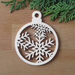 Baumschmuck|holzmeile ​Baumhänger Kugel Schneeflocke Sibirien aus Holz