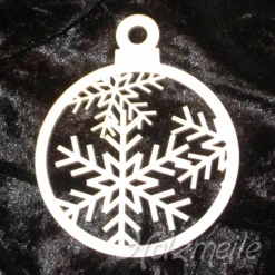 Baumschmuck|holzmeile ​Baumhänger Kugel Schneeflocke Sibirien aus Holz