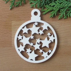 Baumschmuck|holzmeile Baumhänger Kugel Stern Felix aus Holz Geschenkanhänger