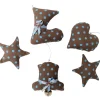 Baumschmuck|Afrosteff Baumschmuck 5-er Set braun gepunktet