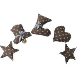 Baumschmuck|Afrosteff Baumschmuck 5-er Set braun gepunktet