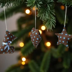 Baumschmuck|Afrosteff Baumschmuck 5-er Set braun gepunktet