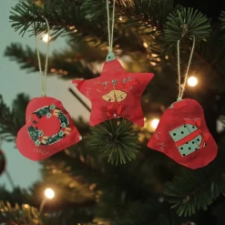 Baumschmuck|Afrosteff Baumschmuck 3er Set rot