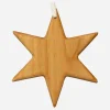 Baumschmuck Stern aus Kirschbaum-Holz – Handgefertigter Geschenkanhänger, 8 cm Baumschmuck